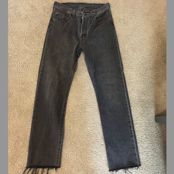 Levis 501 Women's Black Straight Leg Jean - Picture 2 of 5